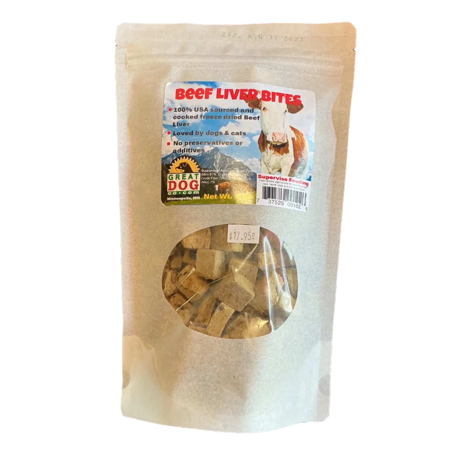 Great Dog Beef Liver Bites 6oz