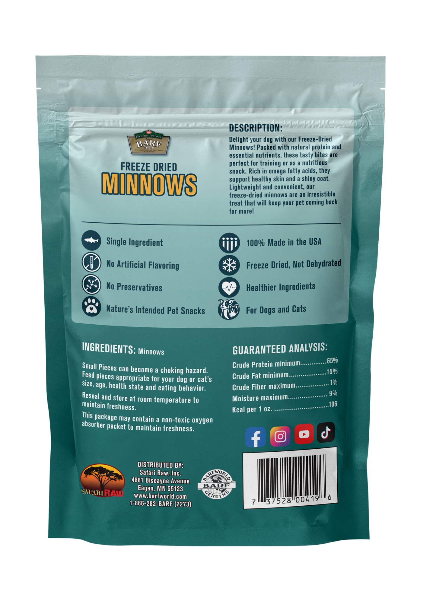 Freeze Dried Minnow Topper and Treat