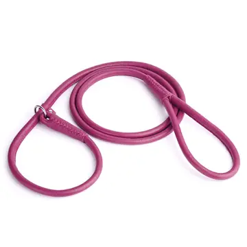 DogLine - Leather slip lead - Pink