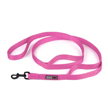 DogLine - Flat leash multi handle - Pink