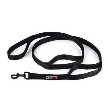 DogLine - Flat leash multi handle - Black