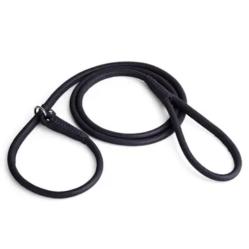 DogLine - Leather slip lead - Black