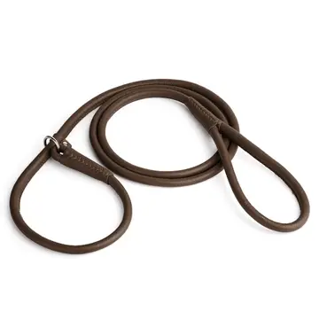 DogLine - Leather slip lead -  Dark Brown