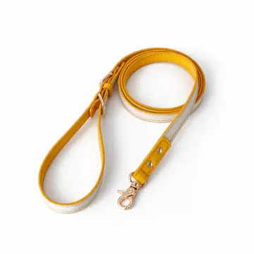 Cheerhunting - Plant Based Leather -  Reversible Leash -Yellow
